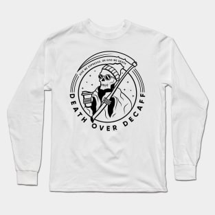 Death over Decaff - The Hipster Grim Reaper Long Sleeve T-Shirt